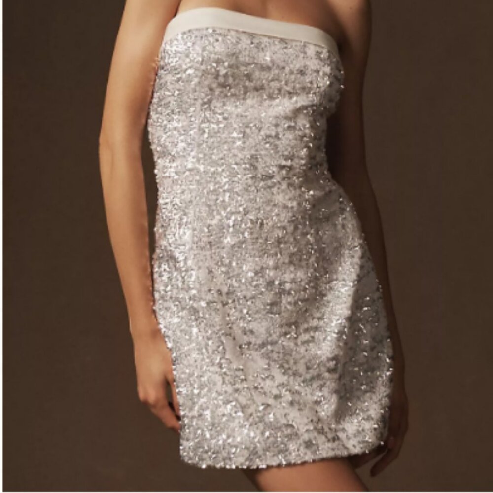 Mare Mare Strapless Foldover Sequin Fitted Mini D… - image 2